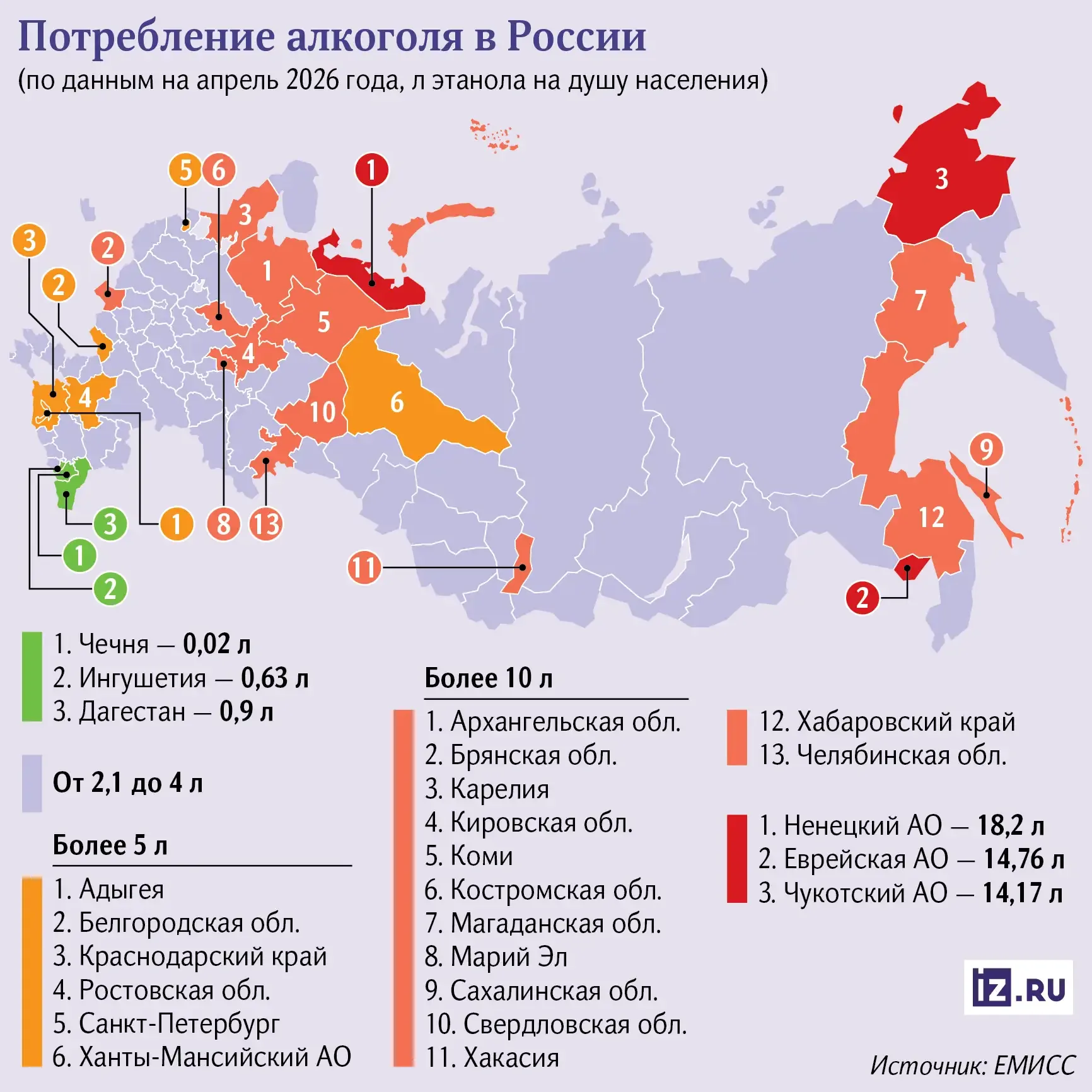 Потребление спиртных напитков в России уменьшилось на четверть за 10 лет.  В среднем по стране сейча