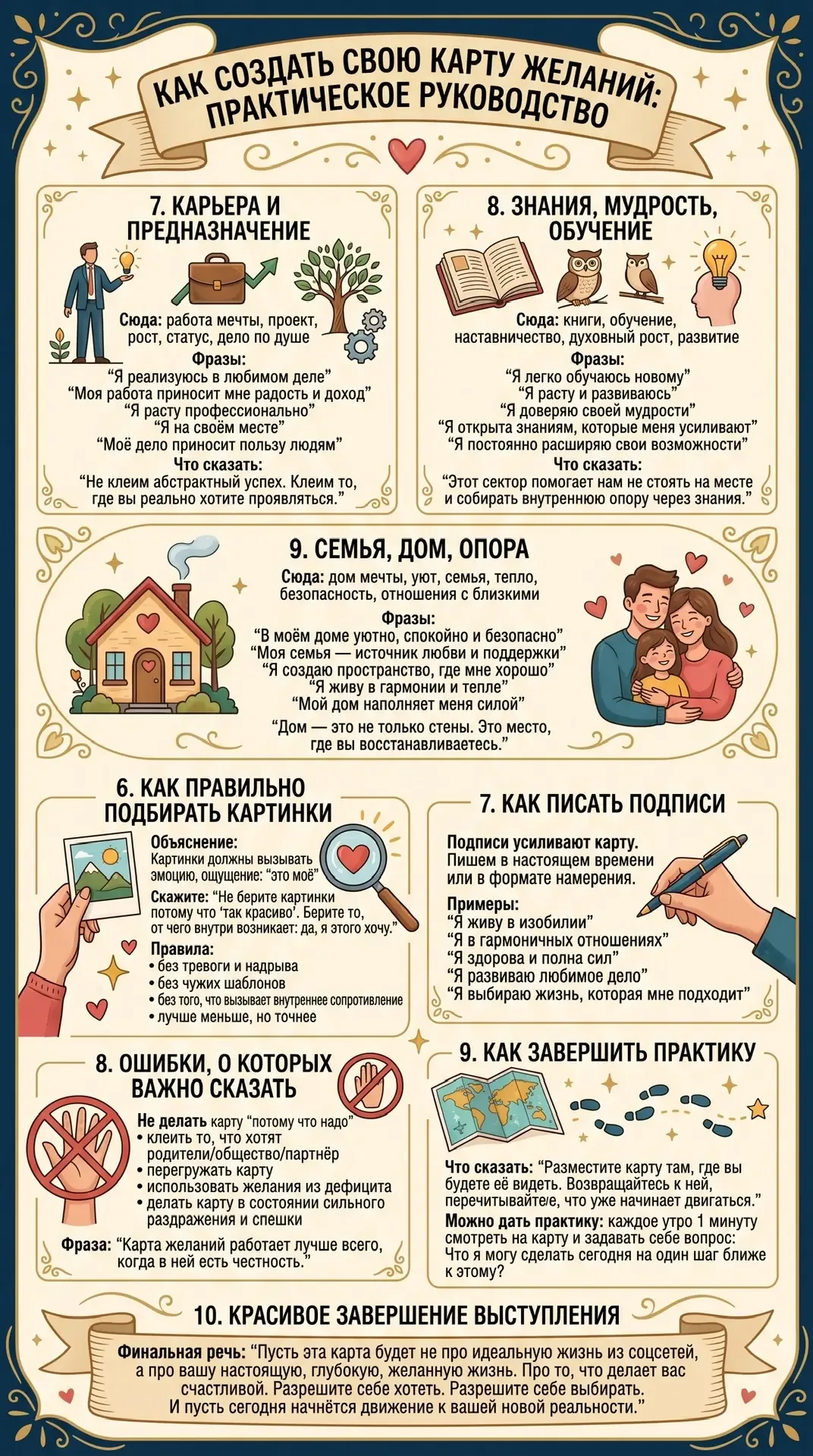 Я сама в нейросети сделала себе мини инструкцию по созданию карты желания. Вдруг кому то пригодится 