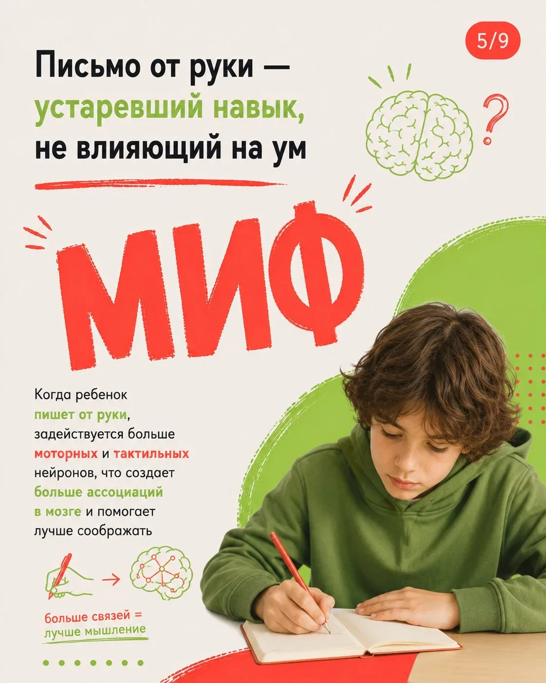 Что помогает детям стать умнее, а что глупее. Разбираем правду и мифы с точки зрения нейробиологии 👆
