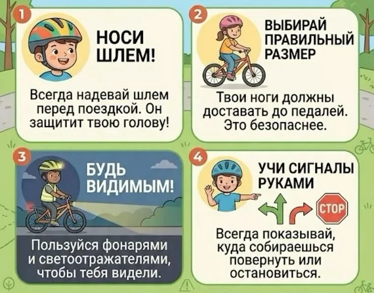 🚲 Безопасное катание на велосипеде: помните о правилах!    🚧 Катание на велосипеде - это весело и по