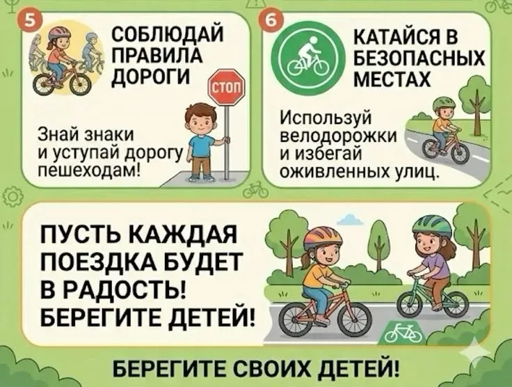 🚲 Безопасное катание на велосипеде: помните о правилах!    🚧 Катание на велосипеде - это весело и по