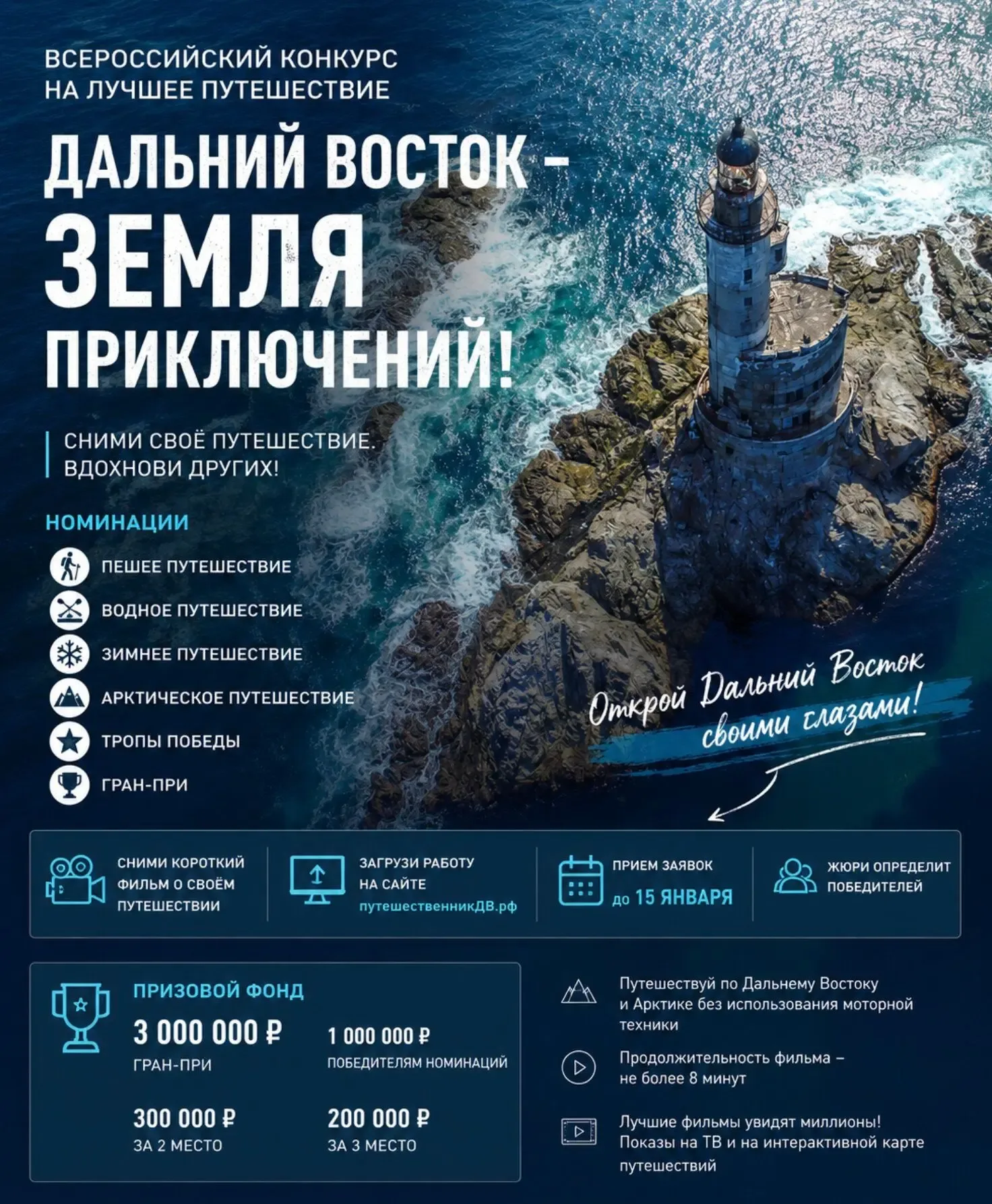 Всероссийский конкурс на лучшее путешествие «Дальний Восток – Земля приключений».  К участию приглаш