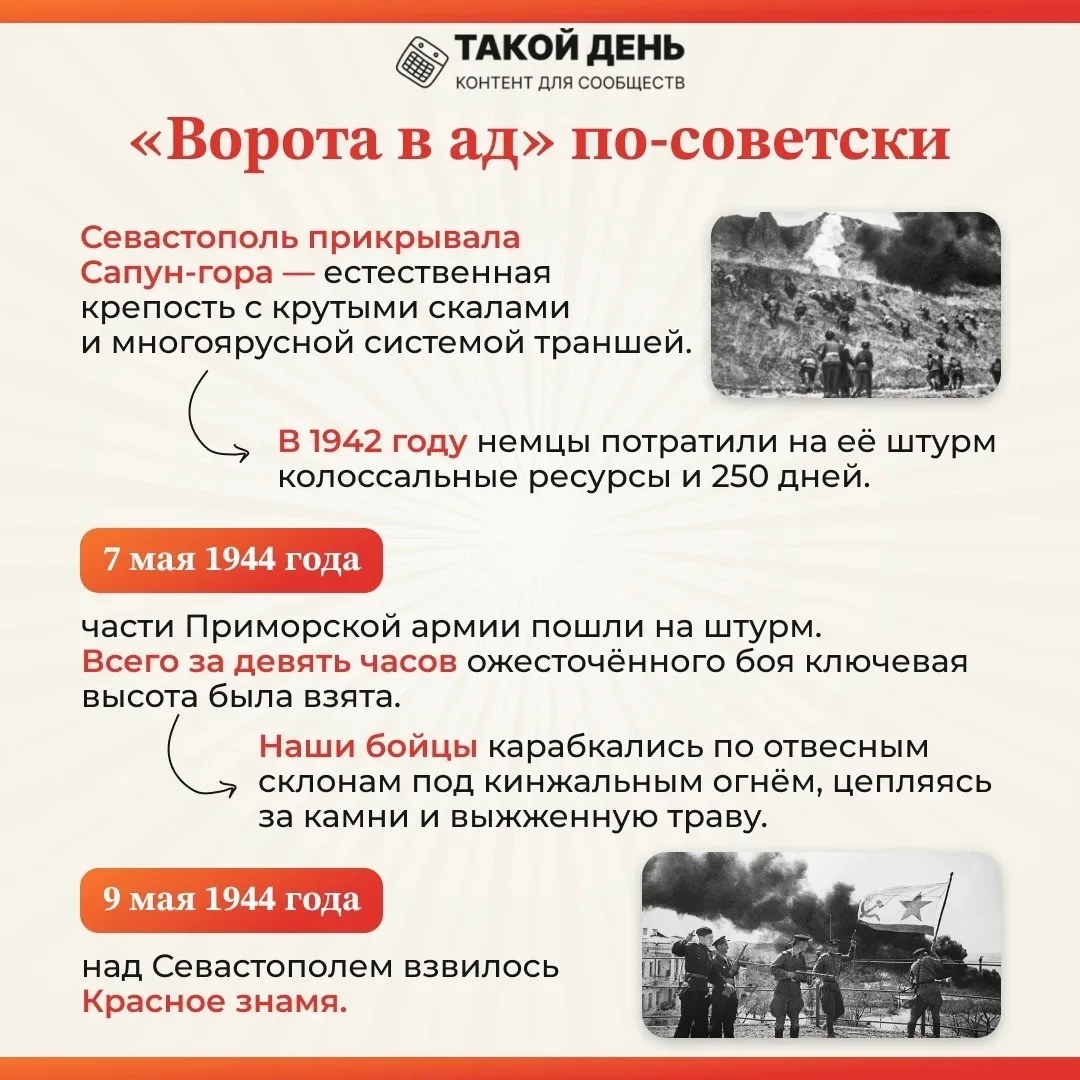 📆 Событие - 12 мая 1944 года - Памятная дата военной истории России: День победного завершения совет
