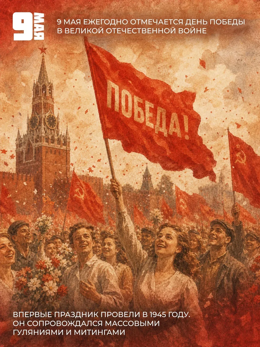 🕊️ День Победы — больше, чем просто дата. Это символ единства, мужества и самопожертвования, напомин