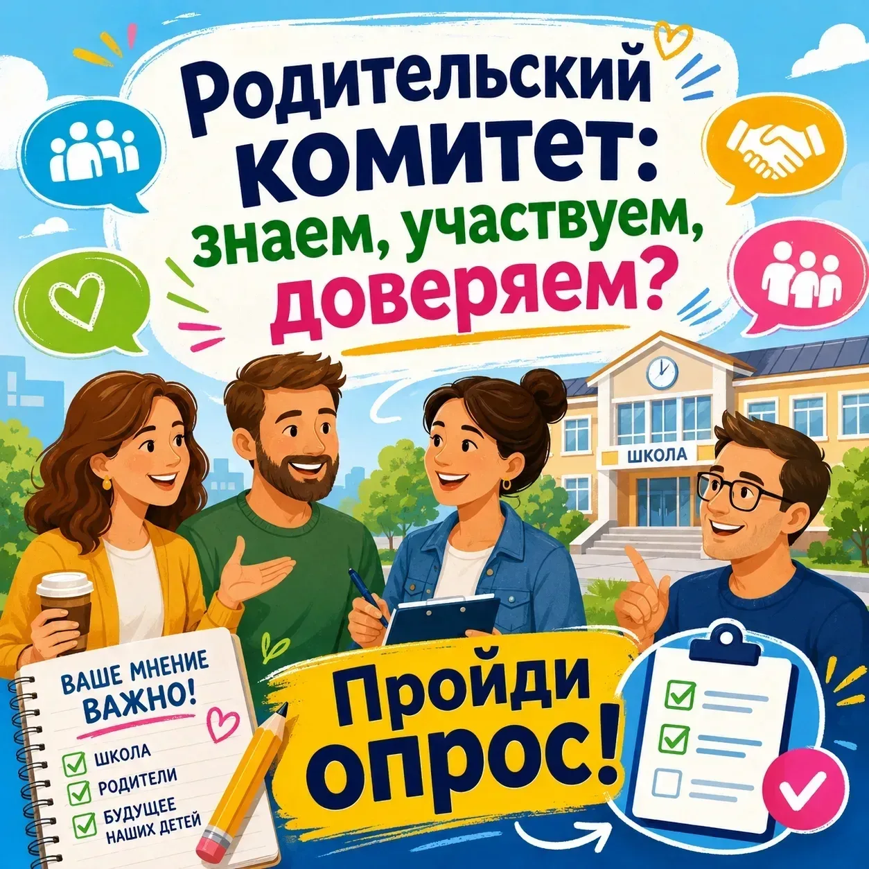 Общешкольный родительский комитет: знаем, участвуем, доверяем?  Родительский комитет школы объединяе