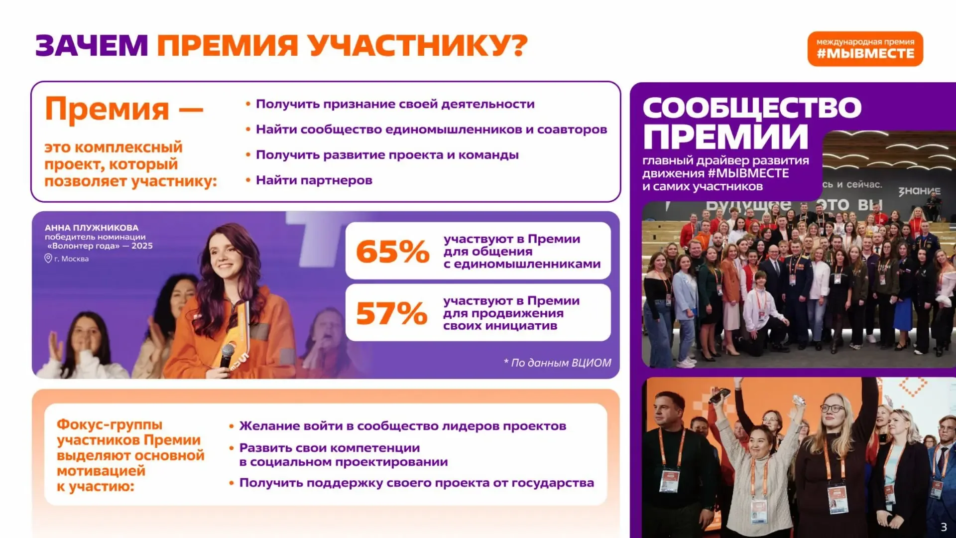 ВАШИ ДОБРЫЕ ДЕЛА МОГУТ ИЗМЕНИТЬ МИР. РАССКАЖИТЕ О НИХ!  Международная Премия #МЫВМЕСТЕ, являющаяся г
