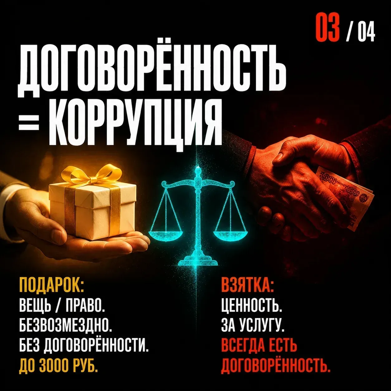 Главное отличие подарка от взятки — наличие договорённости. Если материальная ценность передаётся в 