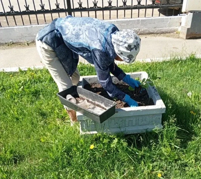 На центральной площади поселка Лиман у памятника воинам Великой Отечественной войны 1941-1945 годов 