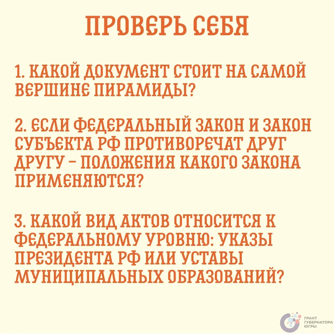 Привет, юные граждане!👋 Вы знаете, что такое пирамида нормативных правовых актов?🤔  В России действу
