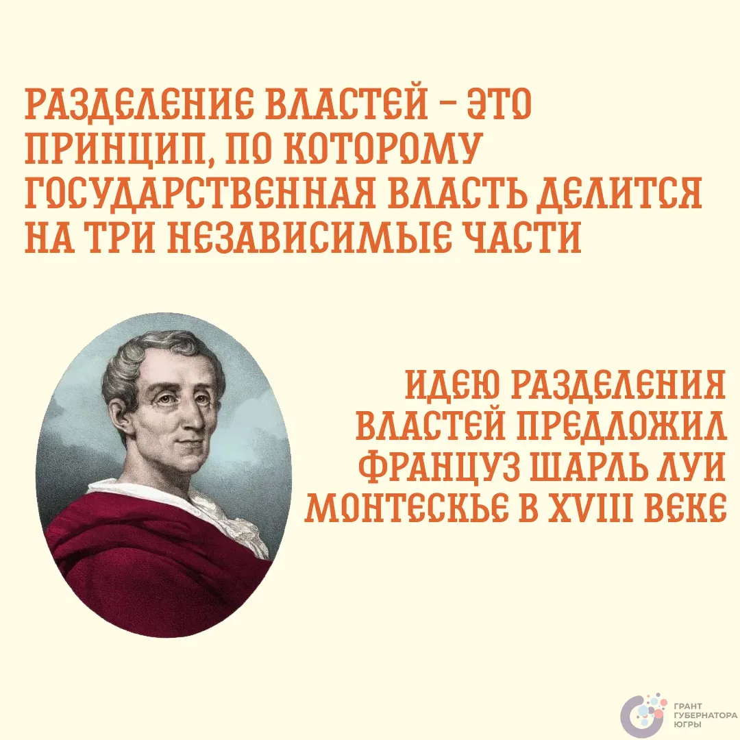 Привет, юные граждане! 👋  А вы знаете, что идею разделения властей ещё в XVIII веке предложил францу