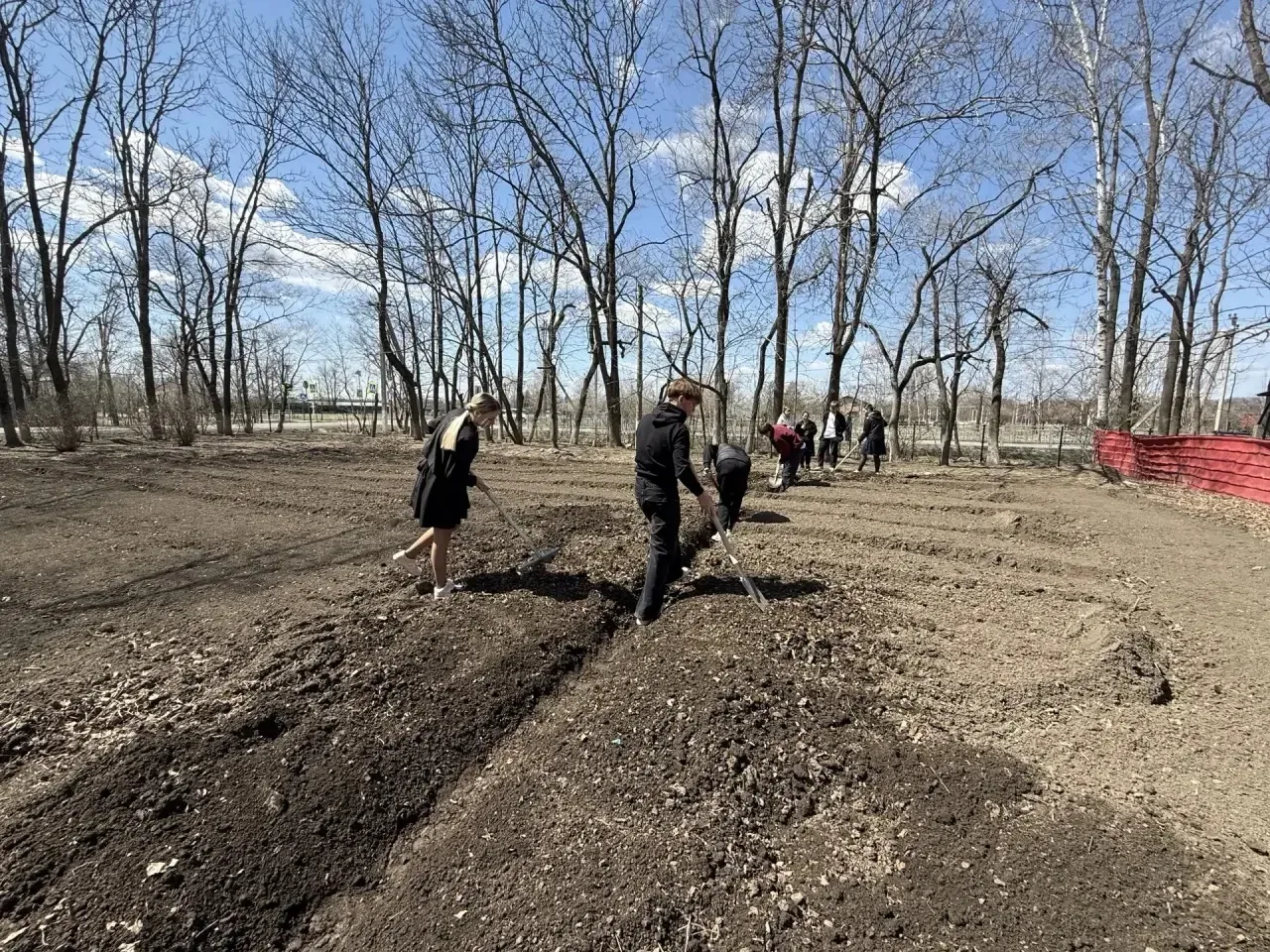🌸15.05.26 Работа на грядках   🪏Учащиеся МБОУ «СОШ №22 имени И.И. Гребенникова» с.Кневичи начали рабо