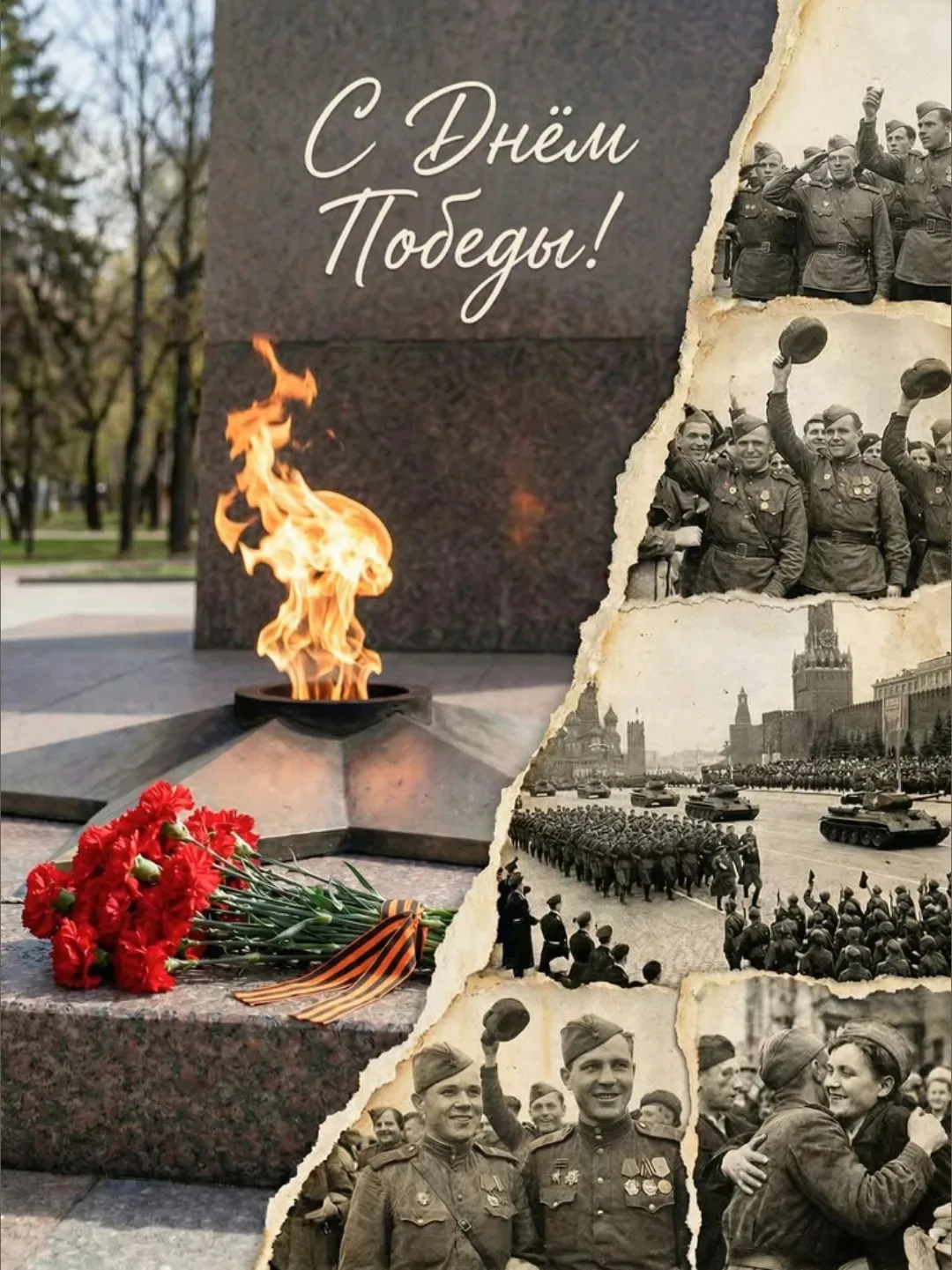 🌷🎉 С Днём Победы! 🎈✨  Дорогие ребята, родители и учителя нашей школы!  Поздравляем вас с великим пра