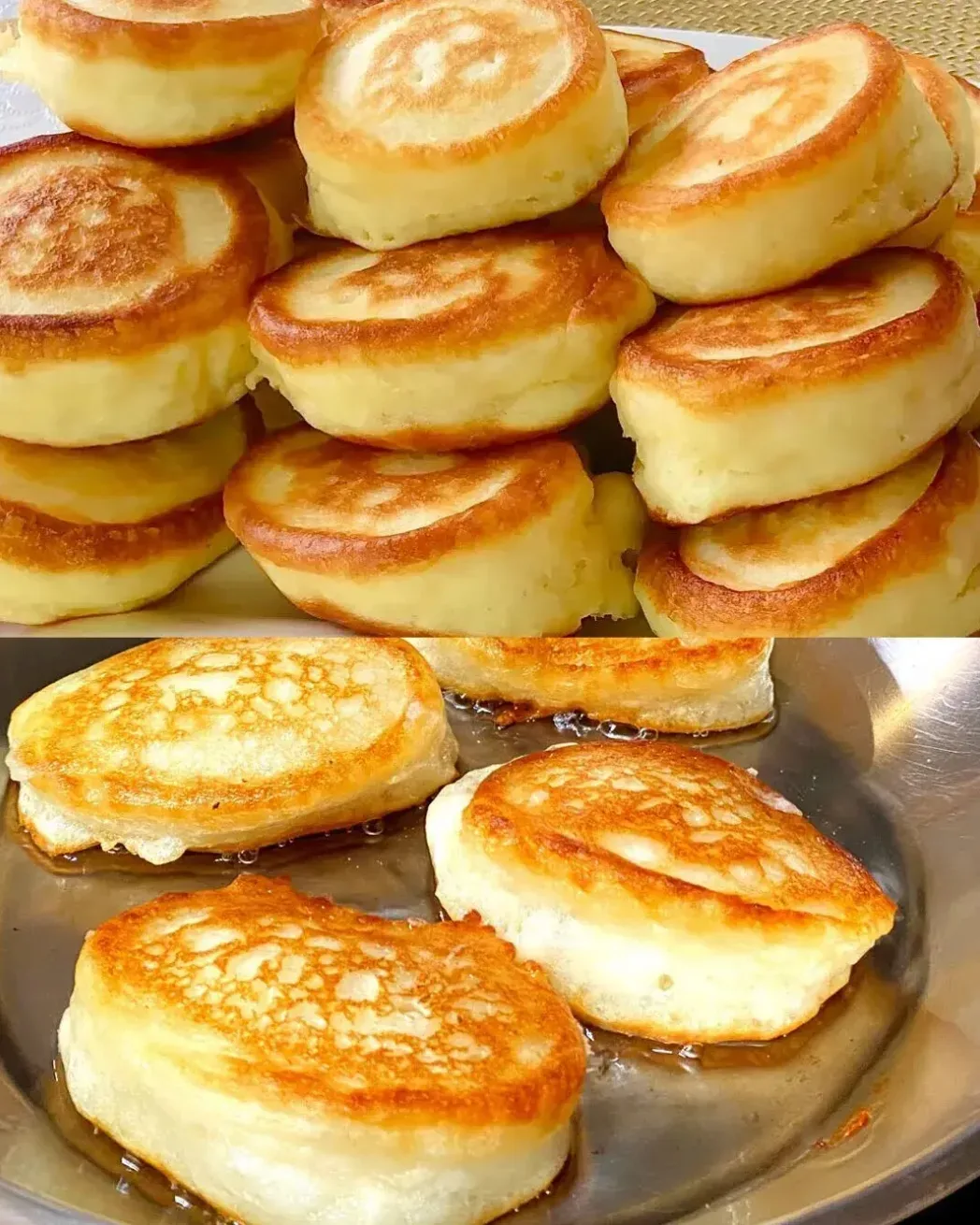 Пышные оладушки на кипяченом кефире - самые вкусные и пышные 😍  Ингредиенты: Кефир — 500 мл Мука (Ин