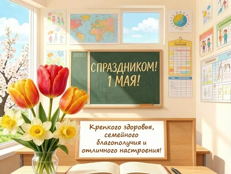Дорогие родители, учащиеся и педагоги! Поздравляем вас с 1 Мая — праздником Весны и Труда! 🌸 Пусть в