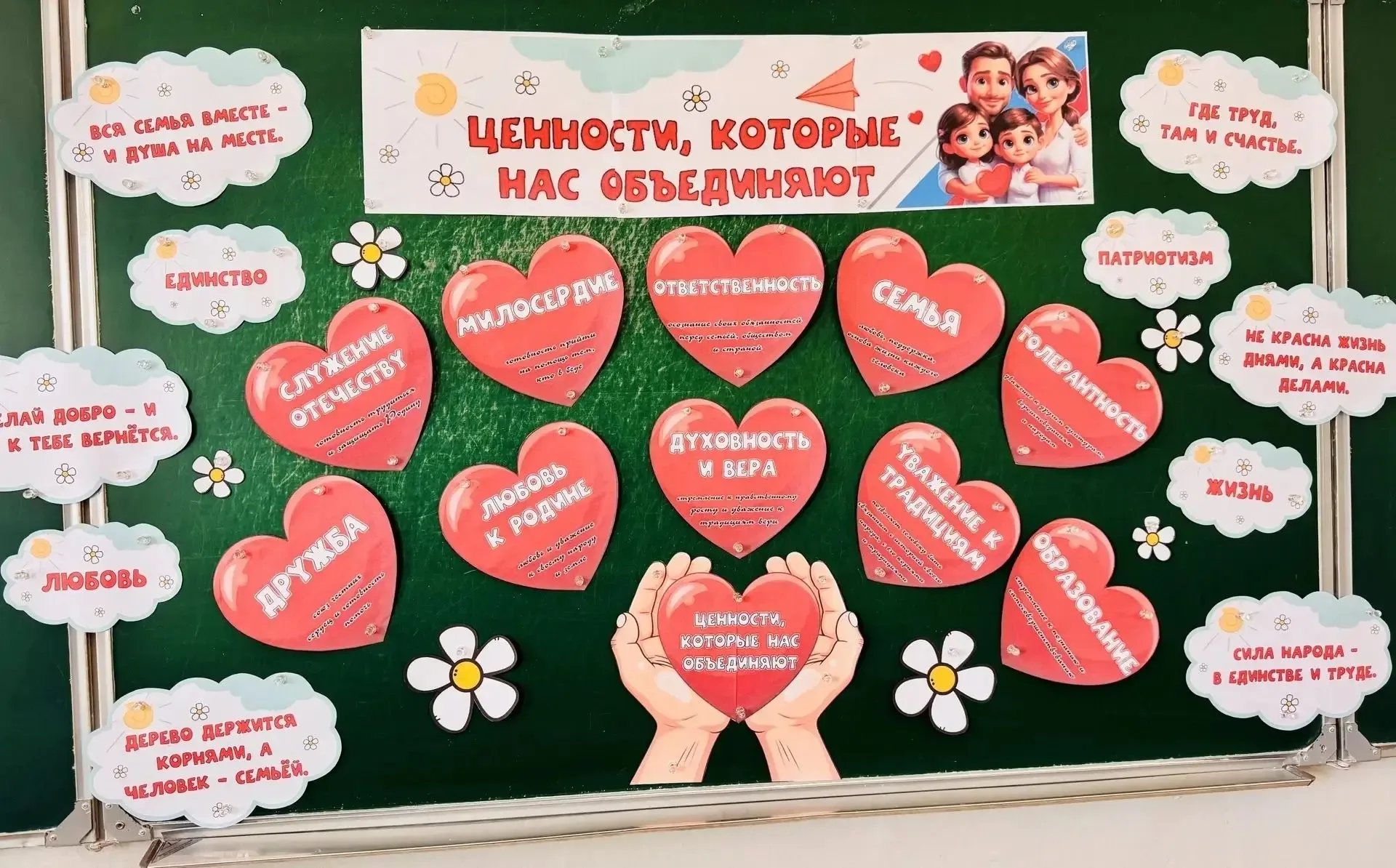 В 8 Б классе проведено тематическое занятие «Ценности, которые нас объединяют».  Цель мероприятия — 