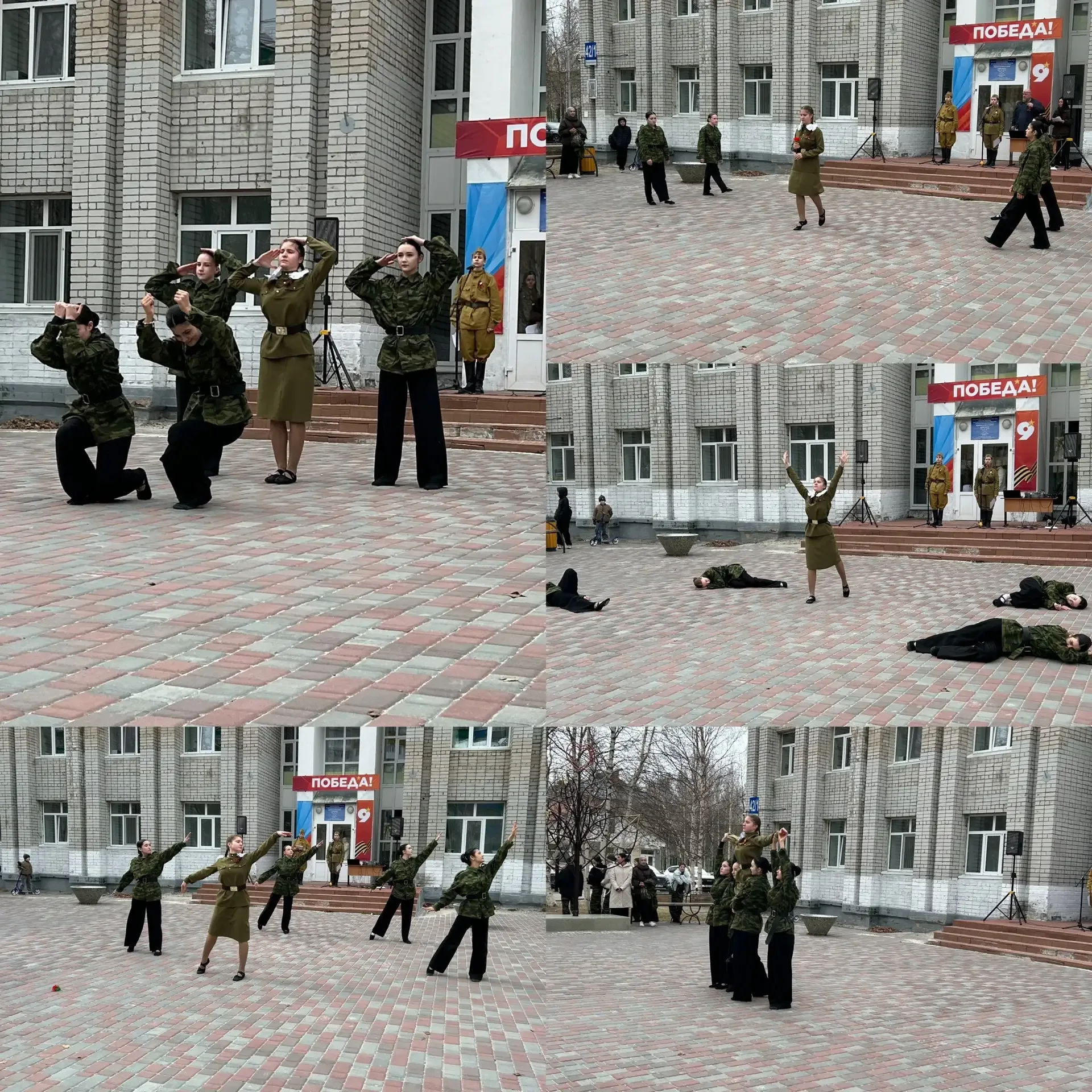 Память, ожившая в сердцах🕊️  В День Победы ученики и педагоги МБОУ СОШ N6 совместно с МБОУ СОШ N8 пр