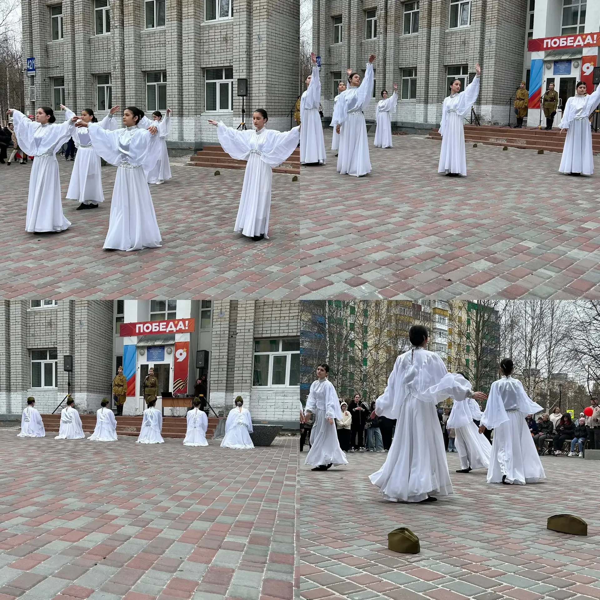 Память, ожившая в сердцах🕊️  В День Победы ученики и педагоги МБОУ СОШ N6 совместно с МБОУ СОШ N8 пр