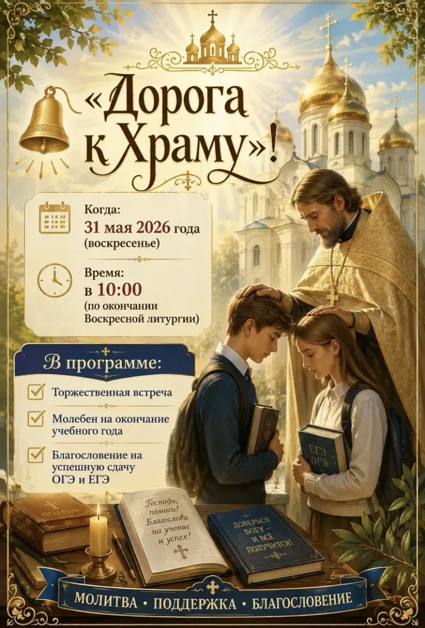 🔔Приглашаем всех на особенное мероприятие – «Дорога к Храму»🔔  Учебный год почти завершен📚 ✅ Впереди