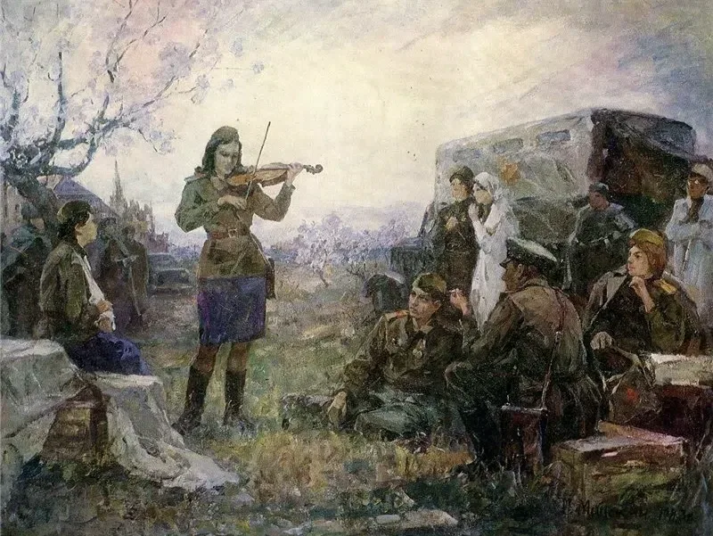 В этой роще березовой,  Вдалеке от страданий и бед,  Где колеблется розовый  Немигающий утренний све