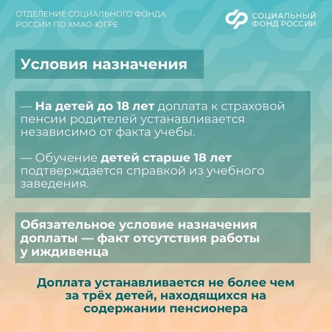 Доплата к пенсии за детей, находящихся на полном обеспечении: условия назначения   Поддержка оказыва
