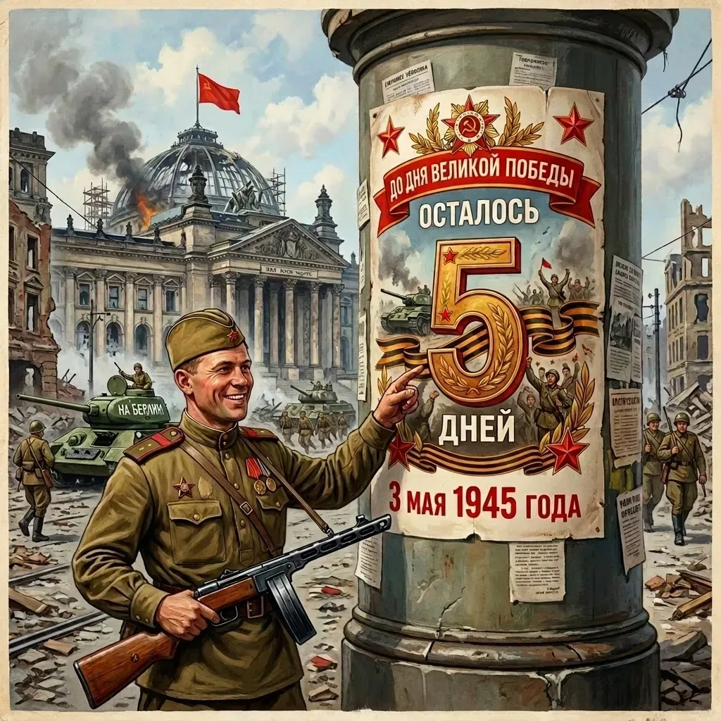 🎞 3 мая 1945 года.   До Дня Великой Победы осталось 5 дней.  🇷🇺Память о Победе  не знает границ. Она