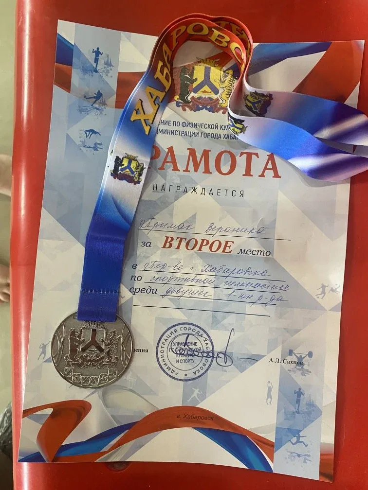 Серебряная награда🥈 Вероники Примак на Первенстве города Хабаровска по спортивной гимнастике  💥В дин