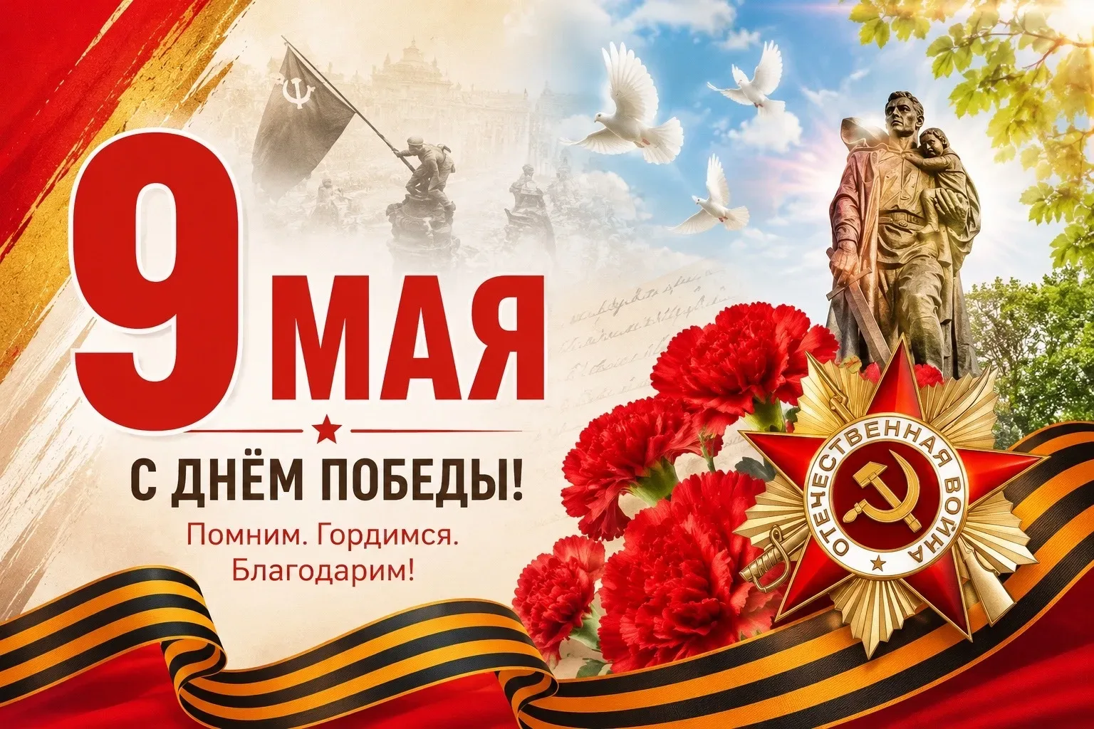 С Днём Победы! ✨  🎖️ 9 Мая — особая дата в истории нашей страны. В этот день мы вспоминаем подвиг лю