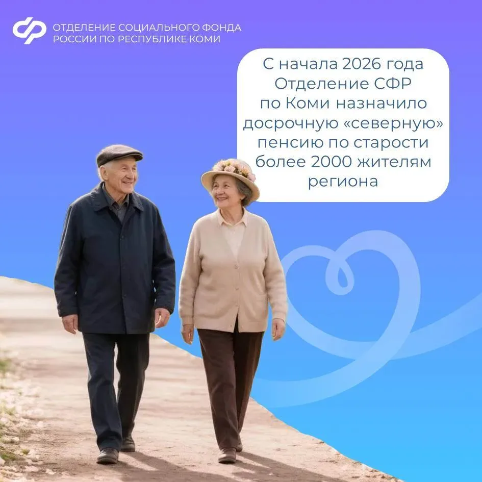 🔵 Жители Коми могут выйти на пенсию раньше общеустановленного пенсионного возраста при наличии доста