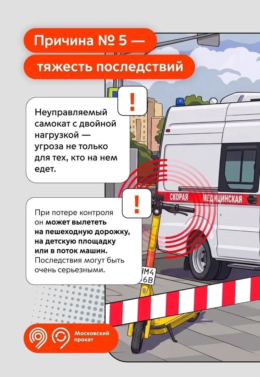 ❗️ Один самокат - один человек. Почему это правило принципиально важно для безопасности?    ⚡❗⚡Поезд
