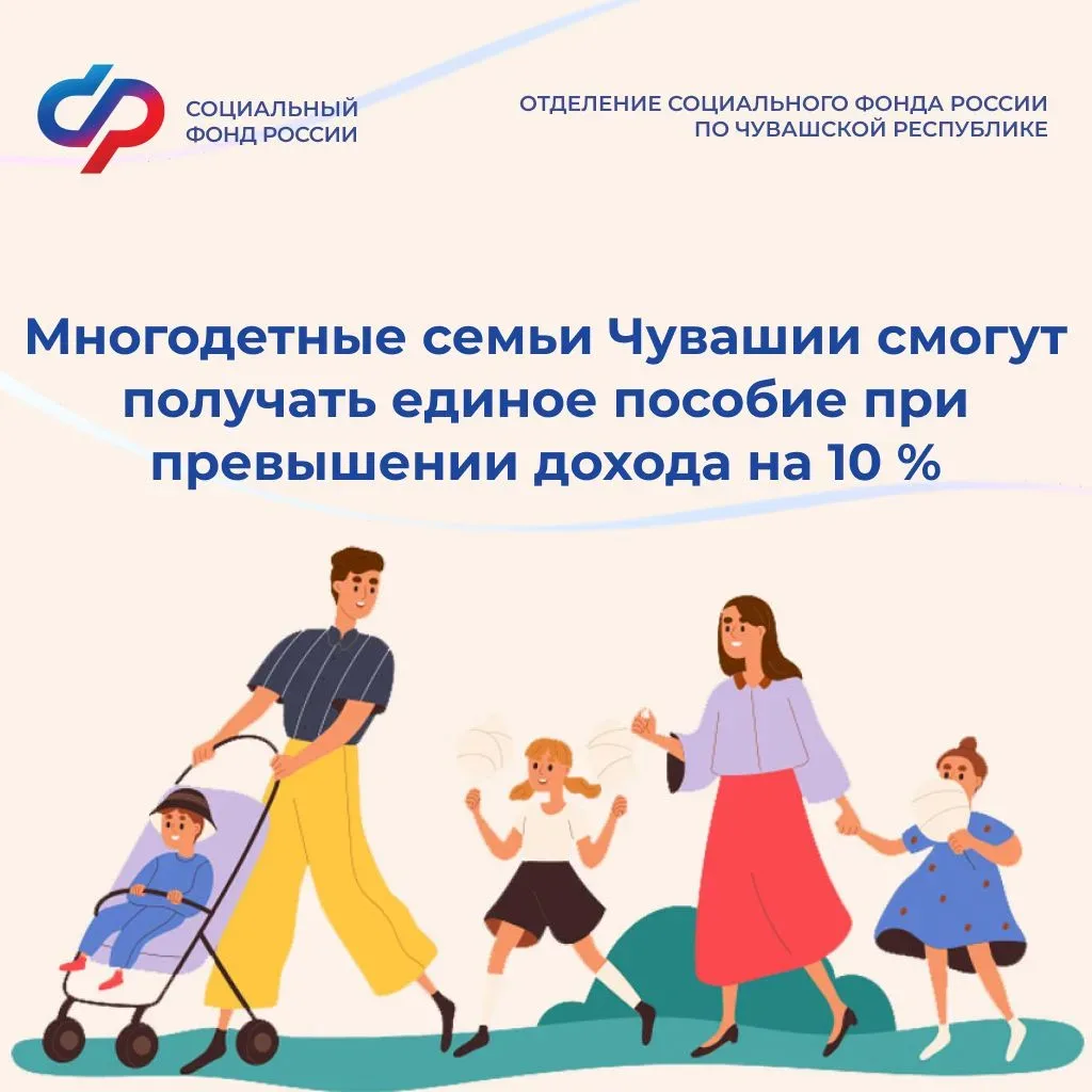 🐥🐥🐣 Многодетные семьи Чувашии смогут получать единое пособие при превышении дохода на 10%.  🏡 В конц