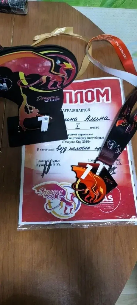 ✨ Ура! Алина Тренкина (4 «В») заняла 1 место на первенстве по воздушно‑спортивному многоборью «Drago