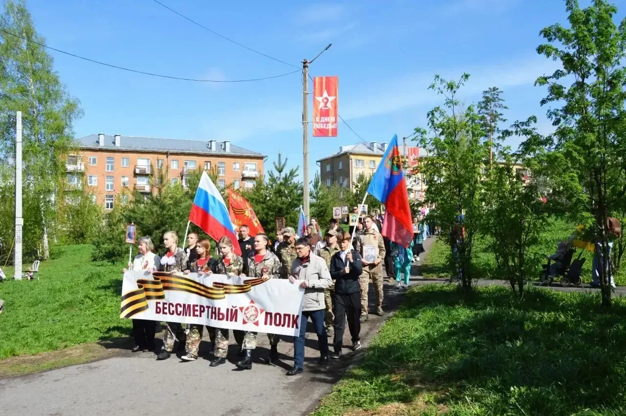 Мероприятия в честь празднования Дня Победы с большим размахом прошли не только в центре Осинников, 