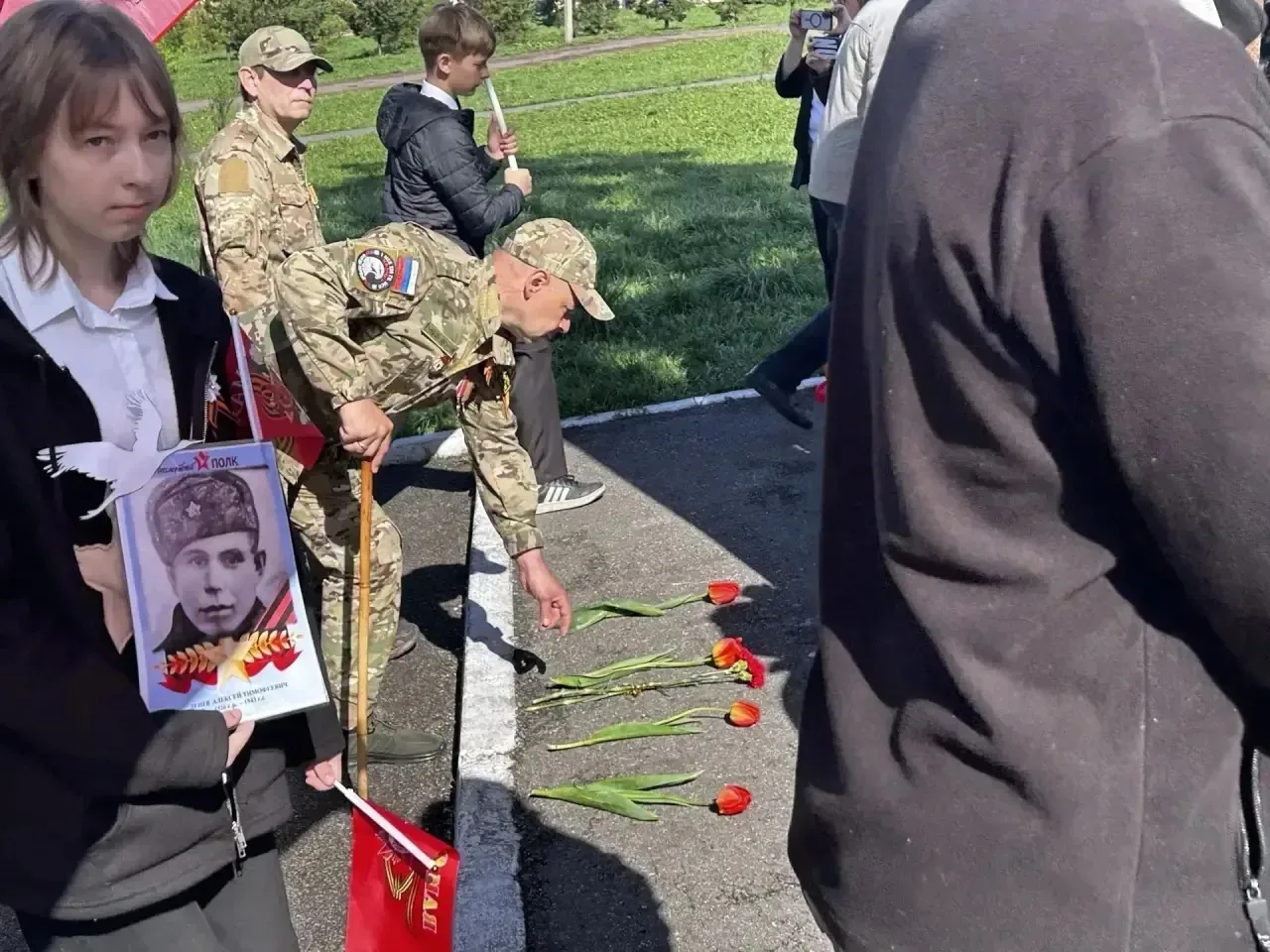 Мероприятия в честь празднования Дня Победы с большим размахом прошли не только в центре Осинников, 