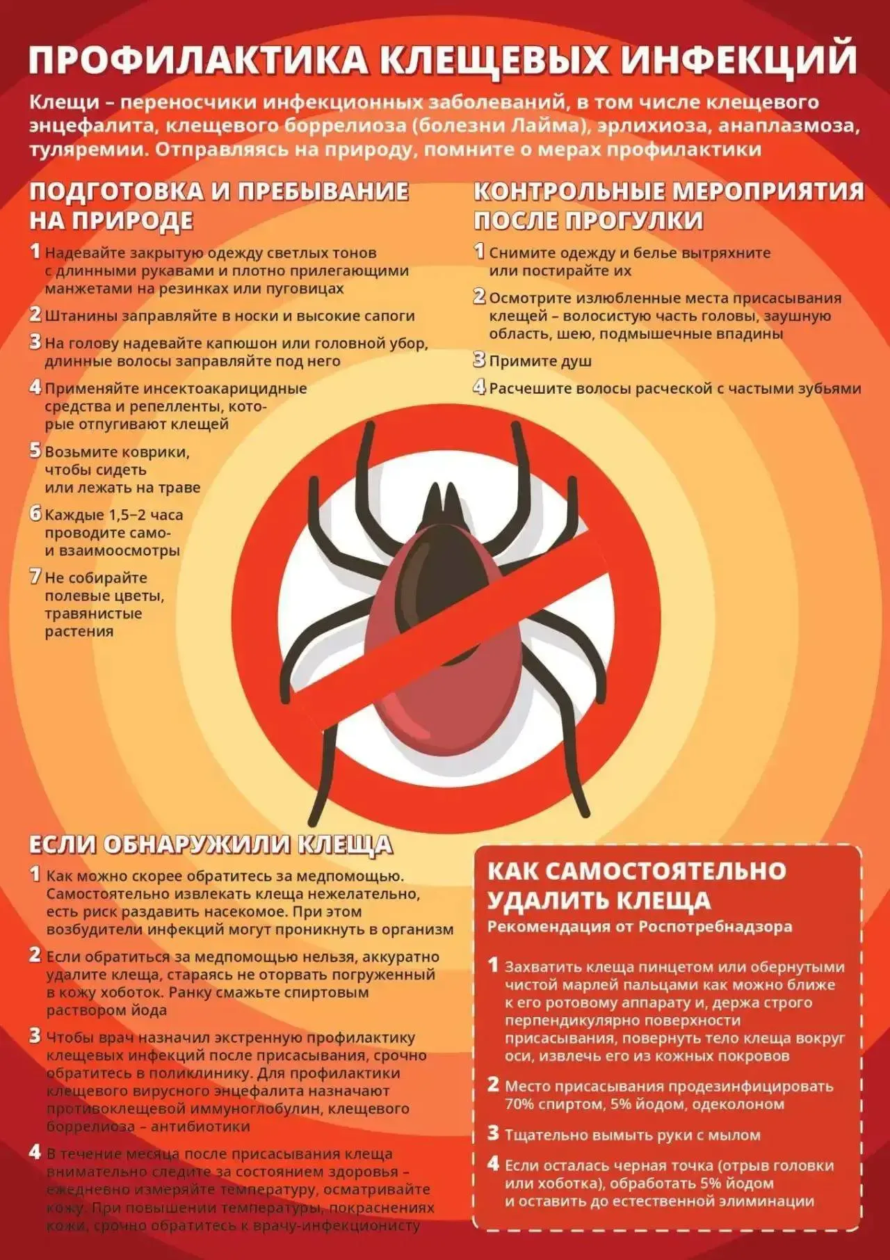 МЕРЫ ПРОФИЛАКТИКИ КЛЕЩЕВЫХ ИНФЕКЦИЙ Информируем о наступлении сезона активности иксодовых клещей и н