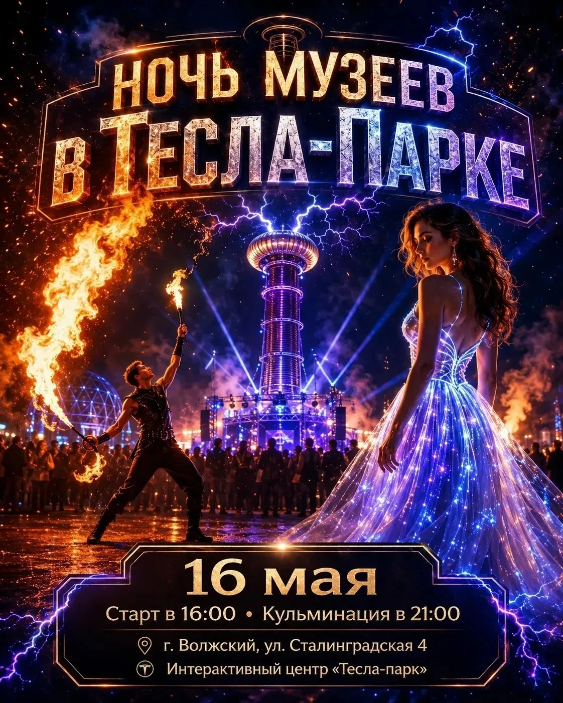 🔥 Уже завтра, 16 мая, «Тесла-парк» превратится в большую уличную сцену света, шоу и технологий.  Ста