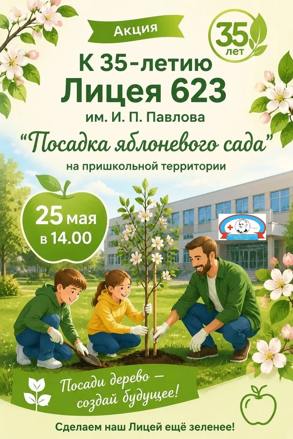 📢 ВНИМАНИЕ! АКЦИЯ «Посадка яблоневого сада к Юбилею Лицея»    Дорогие ученики, учителя и родители!  