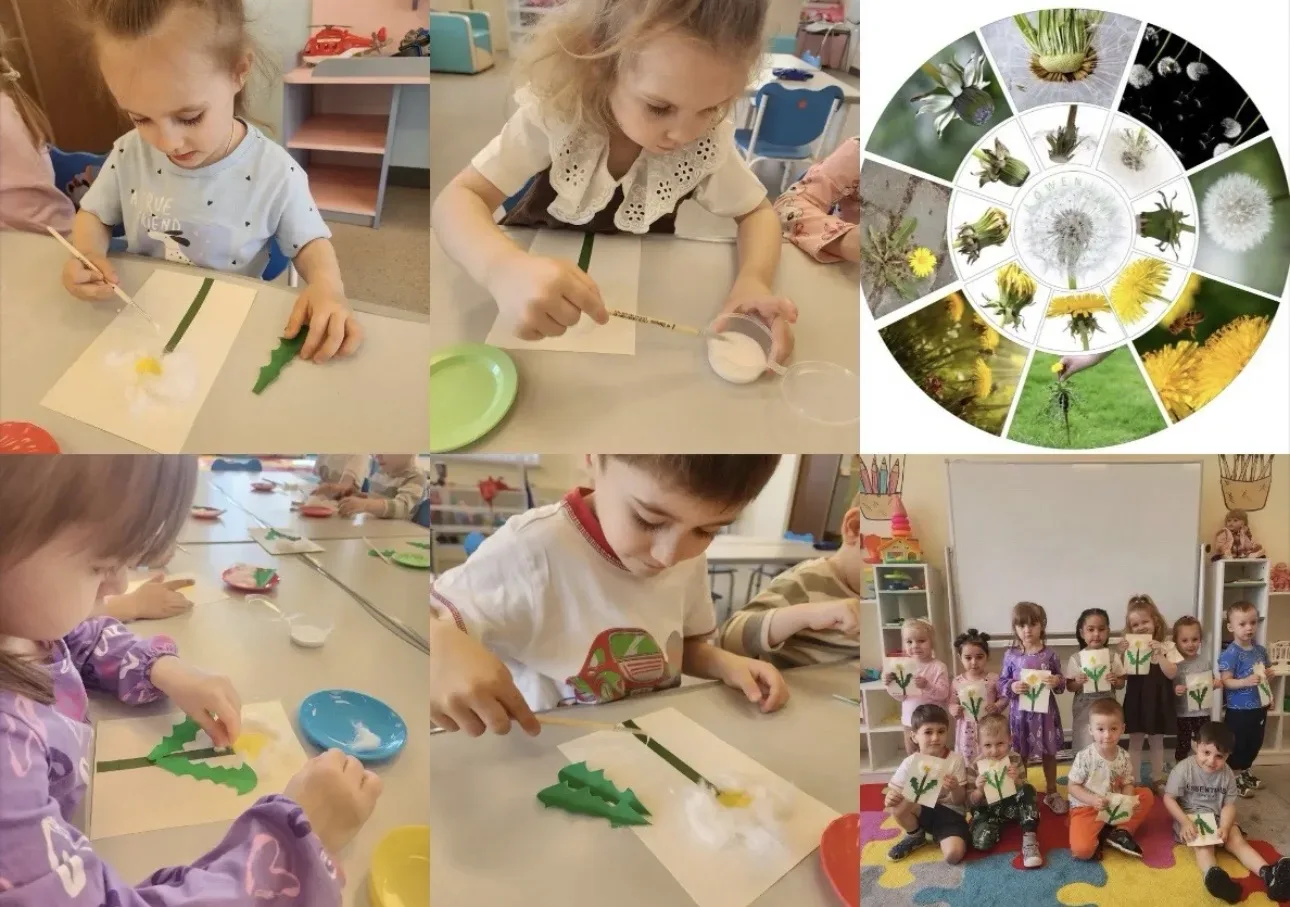СП «Притяжение детства»  👶 Развиваемся, играя — аппликация «Одуванчик»! 👶 Через творчество дети: 🔸 п
