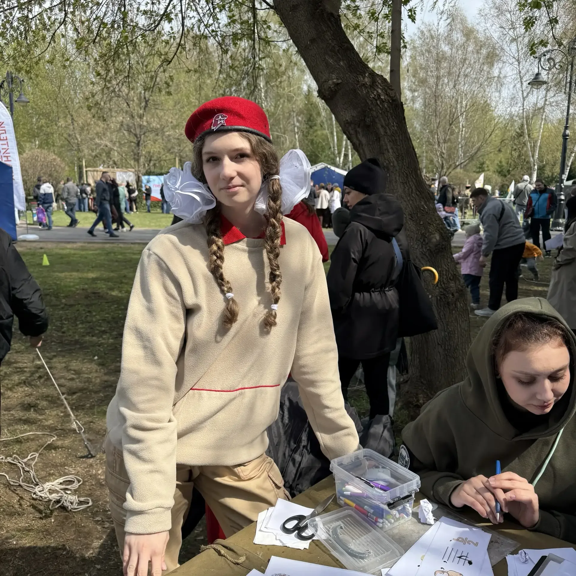 Юнармейцы, «Движение Первых» и ТГПУ отметили День Победы на площади Новособорная  Юнармейский отряд 
