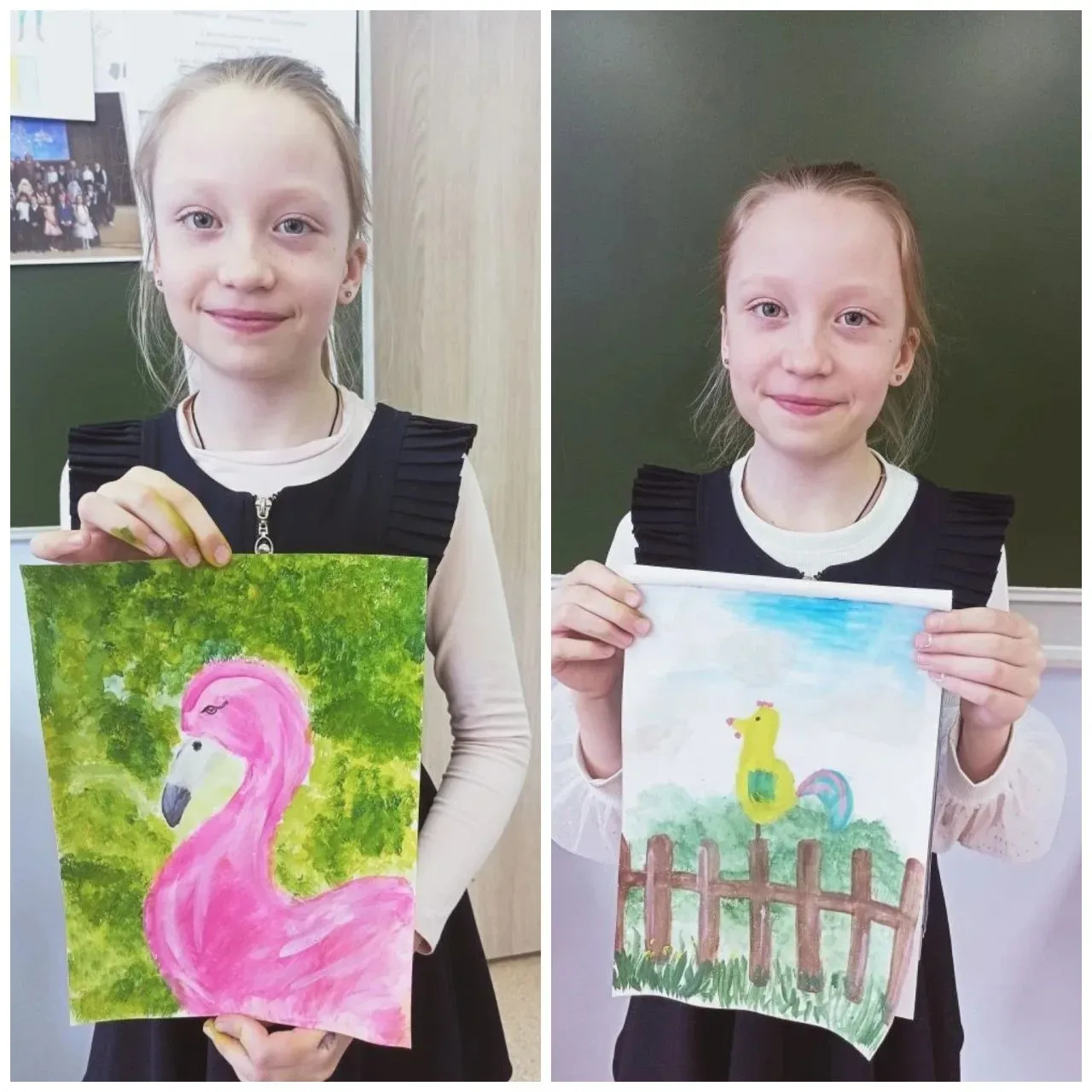 🎨 В «Волшебной акварели» (руководитель кружка Е.В. Корнеева) дети научились рисовать птиц - экзотиче