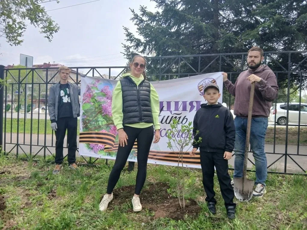 🌿 «Нить поколений»: как сирень объединяет лицей  В нашем лицее прошла трогательная экологическая акц