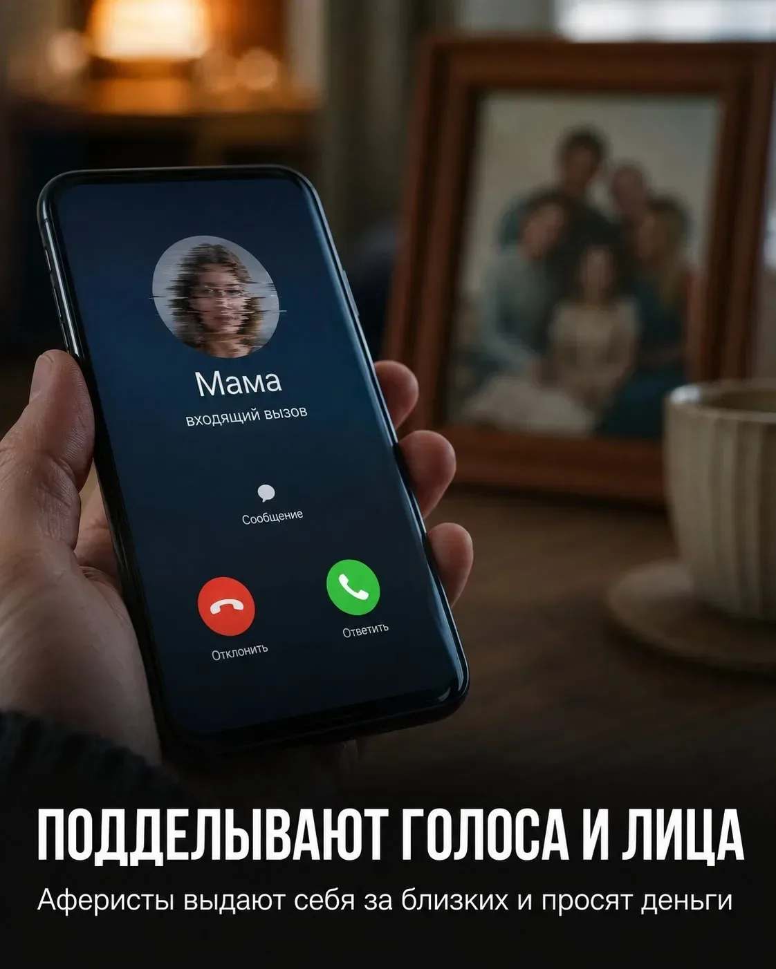 ⚠️ Мошенники подделывают голоса и лица близких  Жителей Брюховецкого района просят быть осторожнее: 