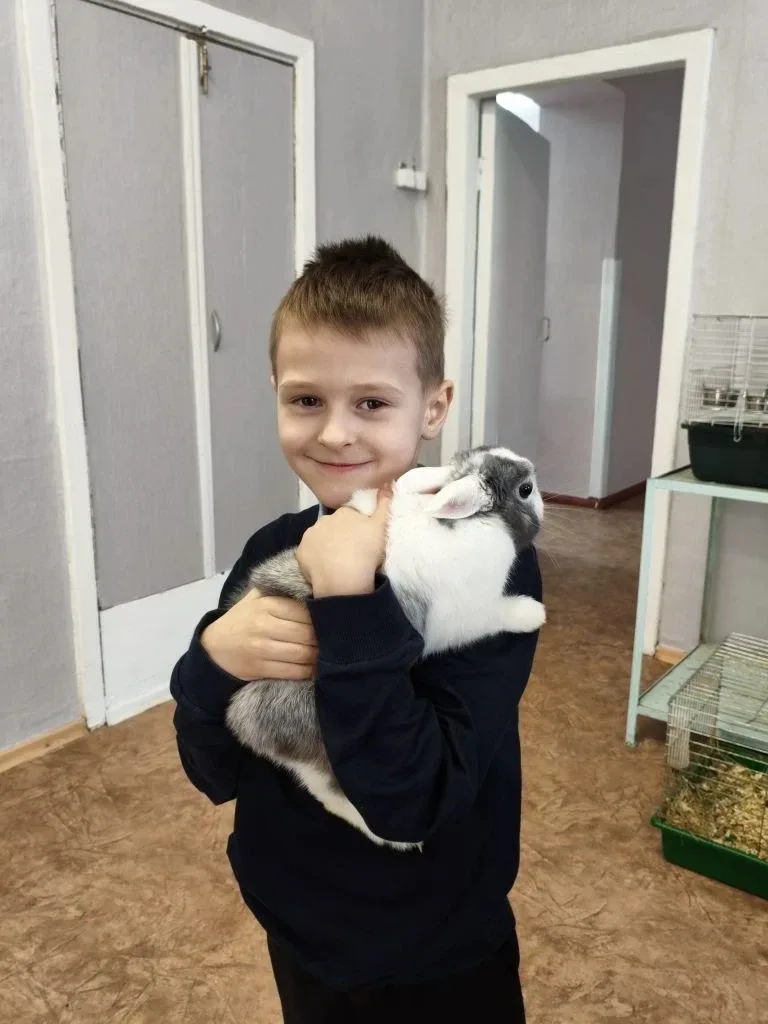 14 мая, ученики 1 «Б» класса посетили живой уголок. Ребята увидели разных животных: кроликов, черепа