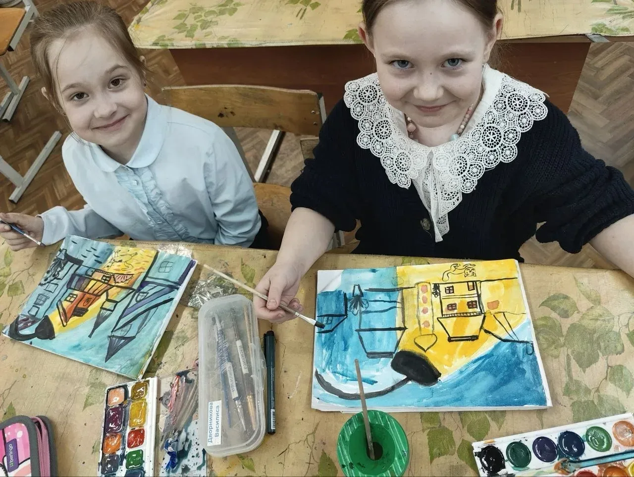 🌷Внеурочная деятельность по рисованию у 1-х классов  под руководством Мешковой Л. М.  💫Юные лицеисты