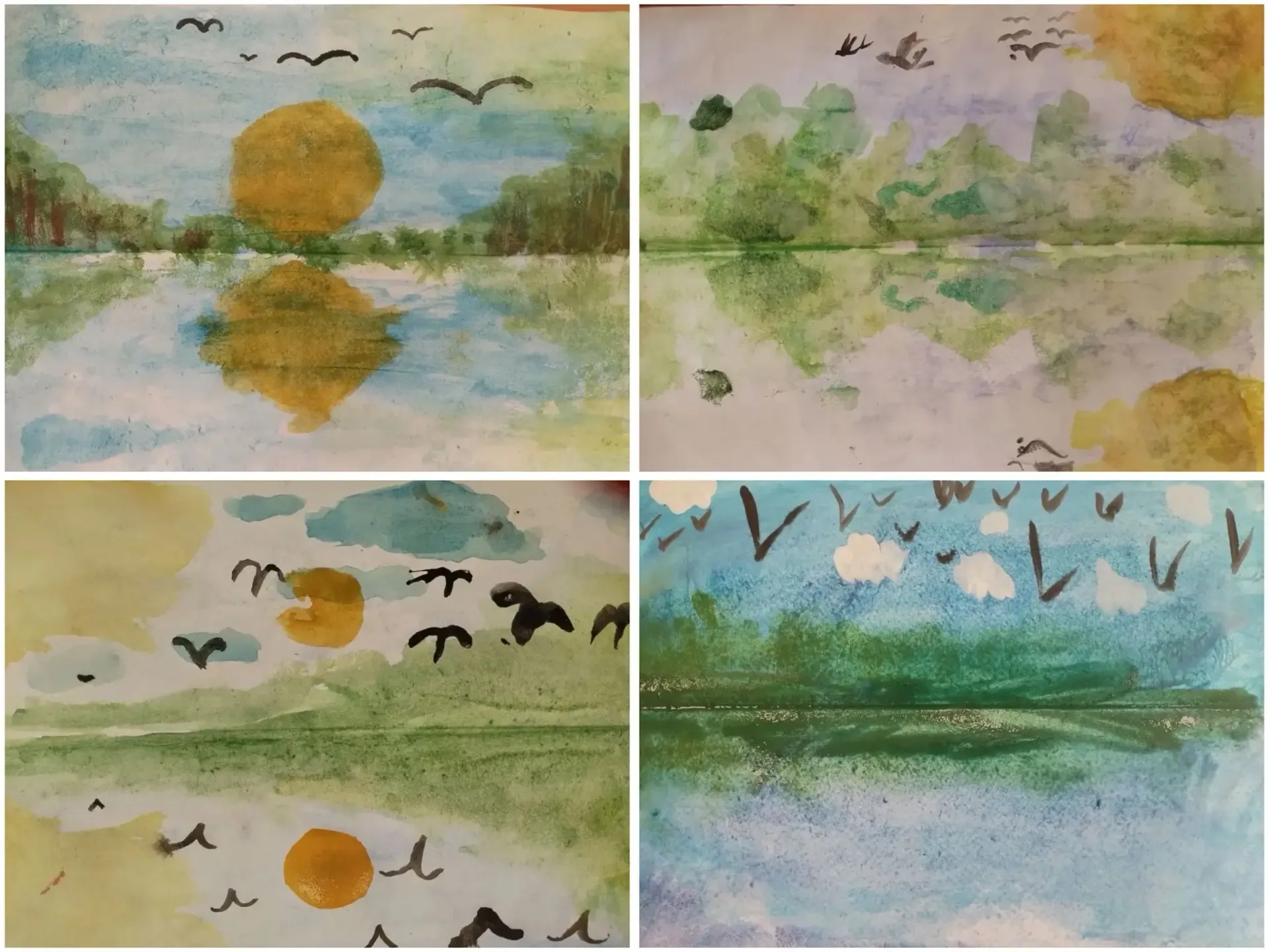 🎨Лето в технике монотипии — от 2 «В»  Ребята из 2 «В» на уроке ИЗО попробовали себя в монотипии — со