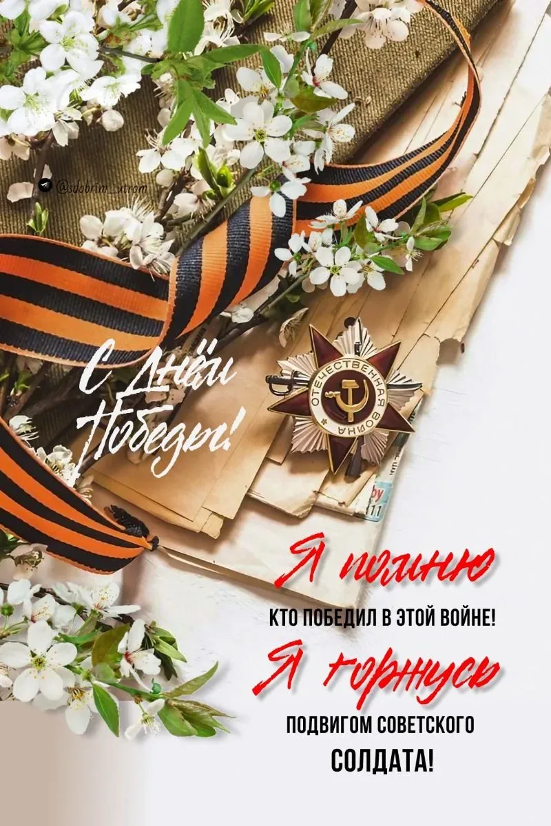 С Днём Победы! Память об этом празднике должна сохраниться в наших сердцах. Пусть честь и свобода, п