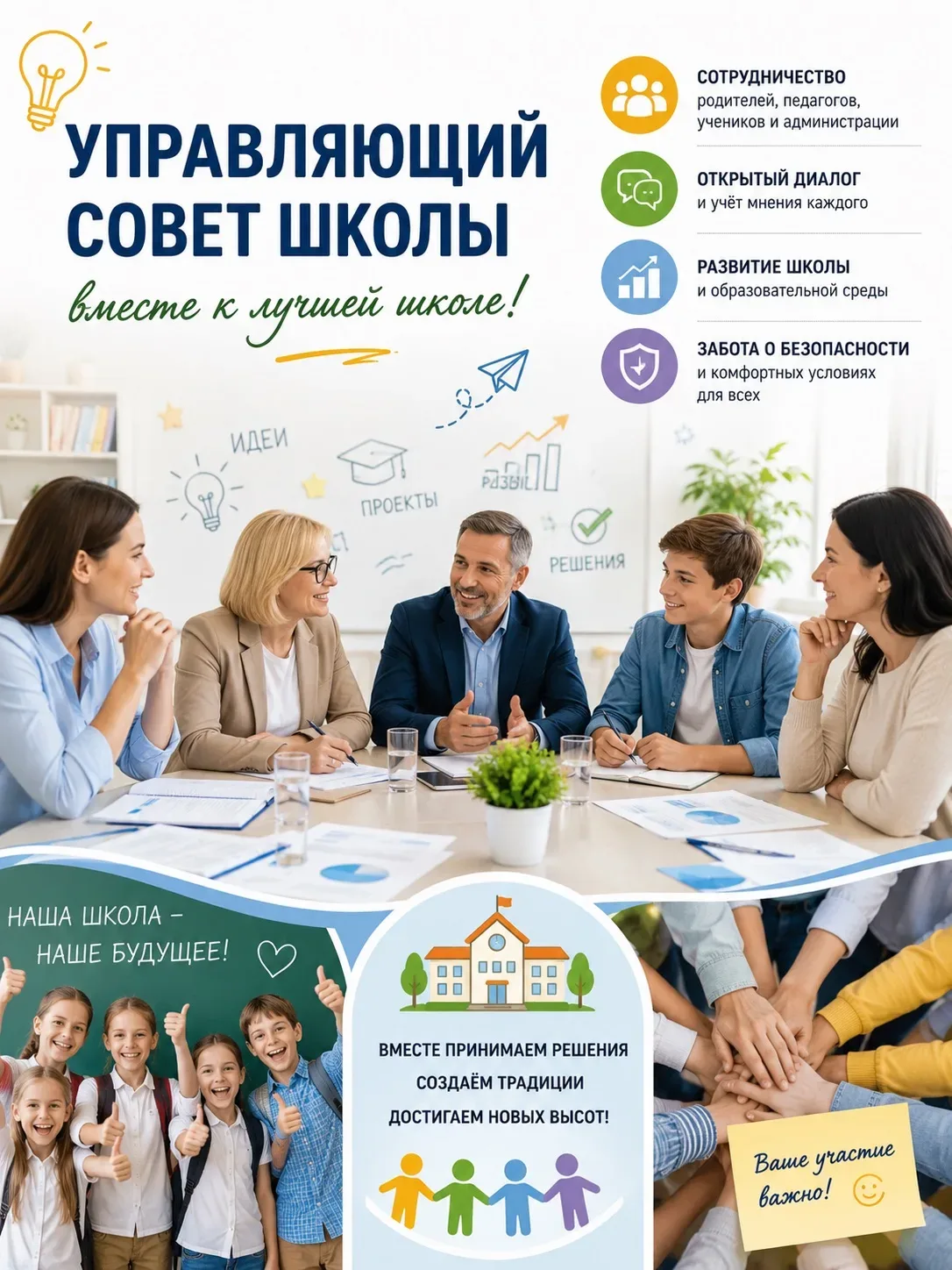🏫 Управляющий совет школы — вместе создаём пространство возможностей!  Современная школа — это не то