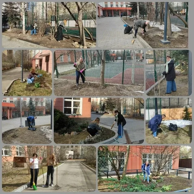 Чистота своими руками! 🌿🧹  Апрель — традиционное время субботников. В этом году в здании на Новинско