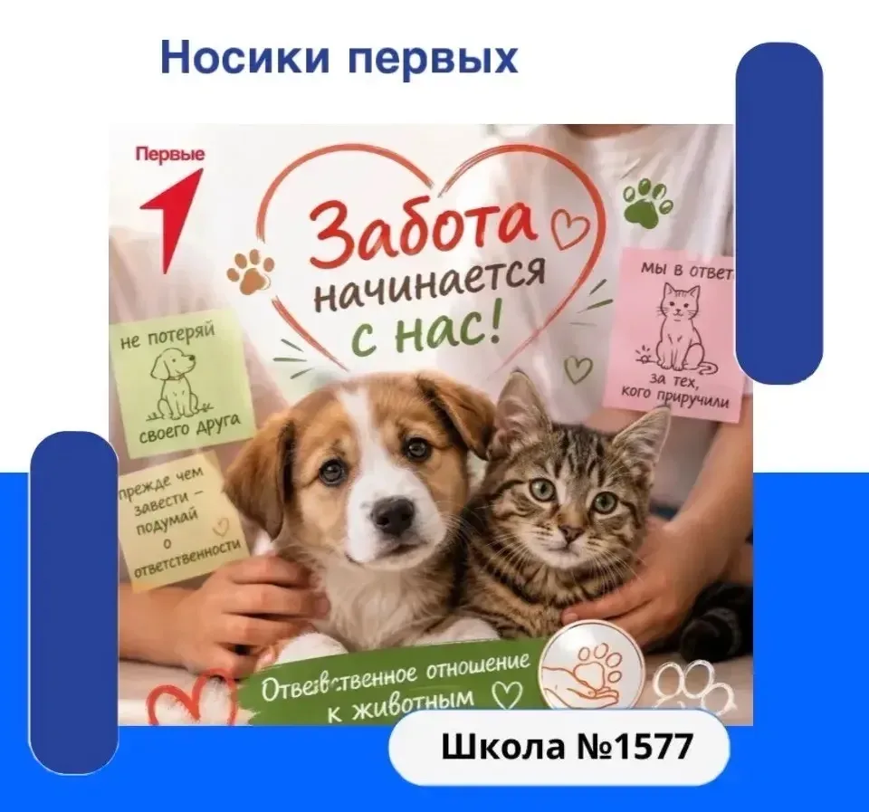 🐾 Наши активисты — за ответственное отношение к животным!   ❤️В рамках Всероссийской акции «Носики П