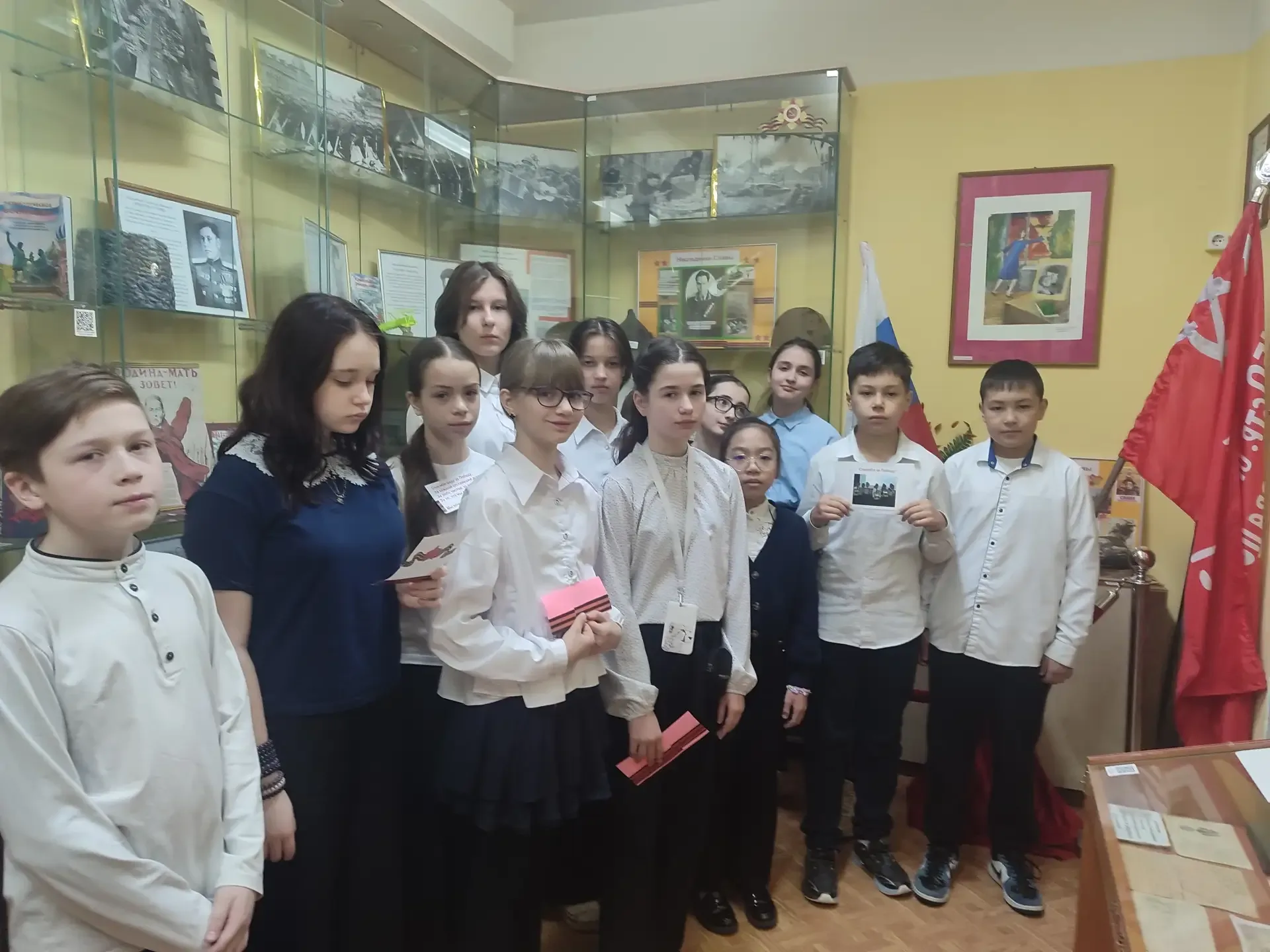 ✅Ученики 5 С и 6 Р классов в музее «Воинской доблести «ПАМЯТЬ» участвовали в патриотическом мероприя