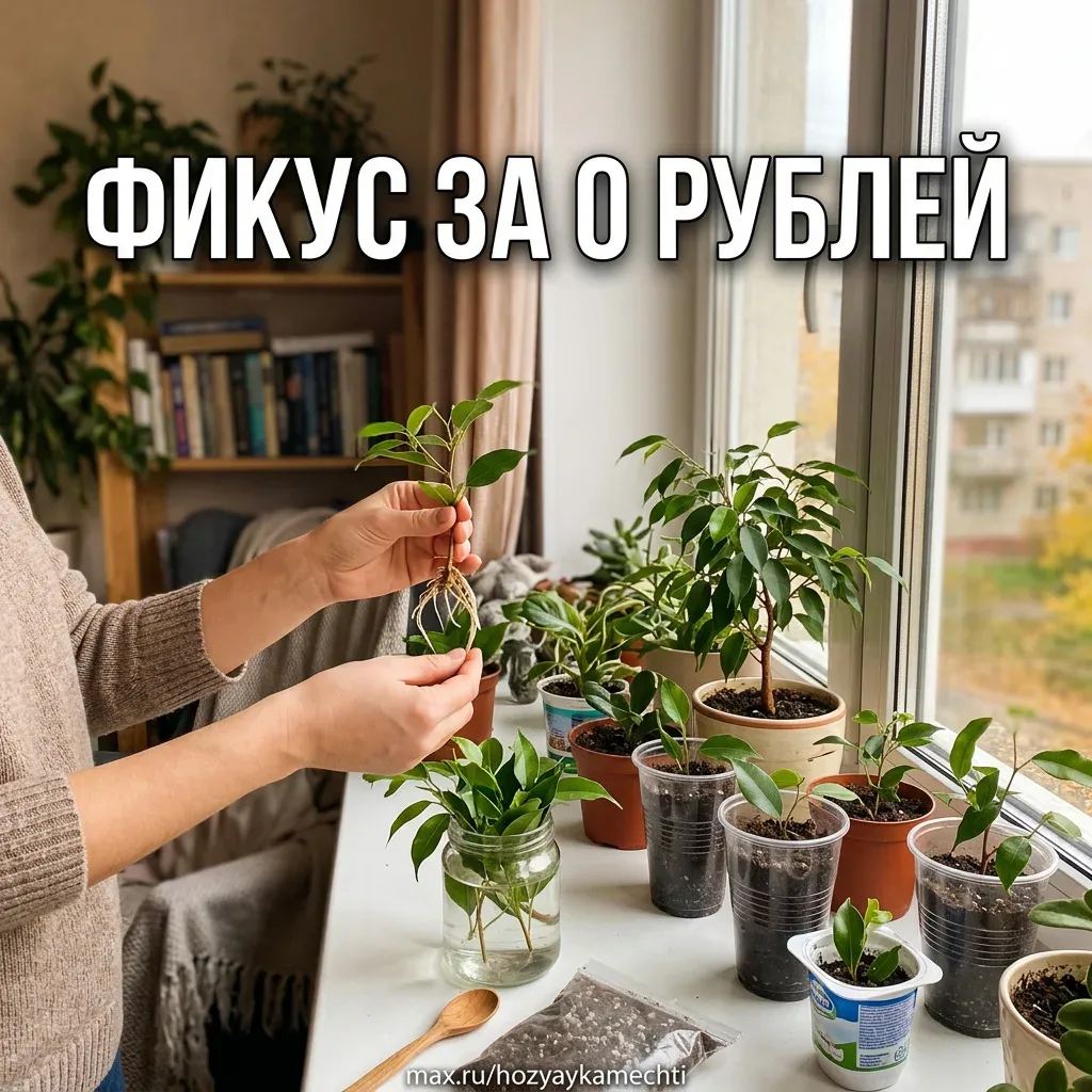 ФИКУС ЗА 0 РУБЛЕЙ — РАЗМНОЖАЮ 10 ШТУК ЗА РАЗ, СОСЕДКА ДУМАЕТ, ЧТО Я В ЦВЕТОЧНОМ МАГАЗИНЕ РАБОТАЮ  Ув